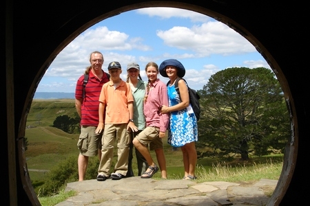 Bilbo Baggins home and Hobbit Garden in Hobbiton movie set 