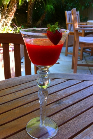 Strawberry daiquiri made from Carlsbad Strawberry Company berries