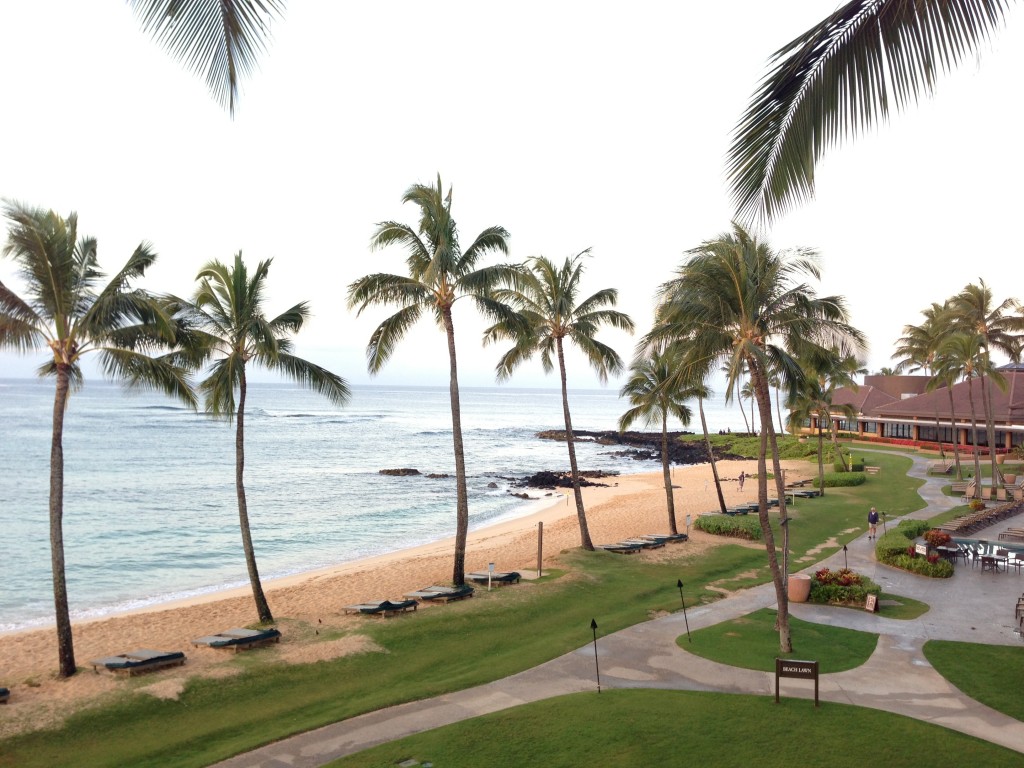 A beautiful oceanfront view of Poipu Beach