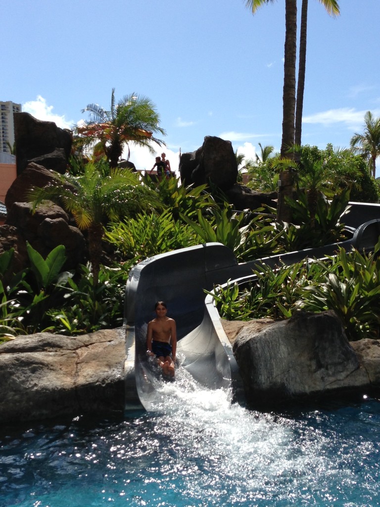 Waterslide at Sheraton Waikiki - whee!