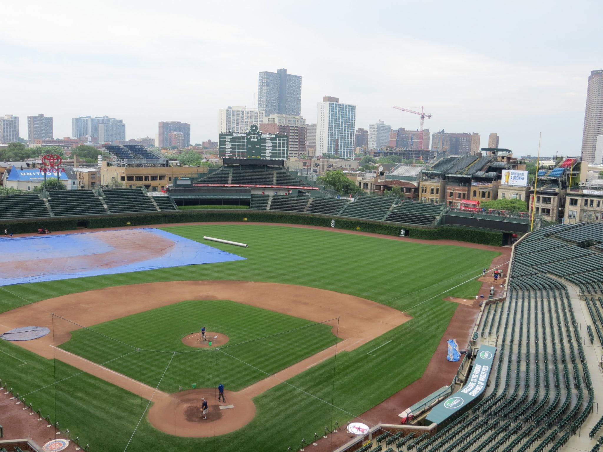 View of Wrigley Field in Chicago from the press box