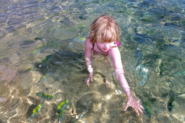 Swimming Chileno Bay in Cabo with kids