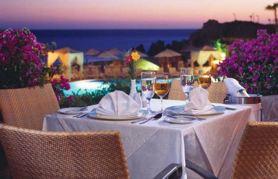 Al fresco dining at Pueblo Bonito Sunset Beach Resort & Spa in Los Cabos, Mexico