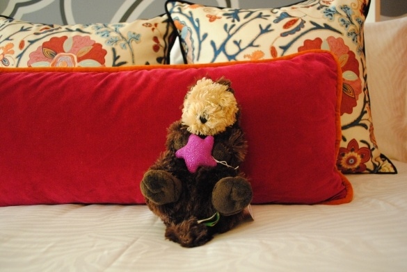 A plush otter greets child guests with the You Otter Book This Package at Hotel Monaco Seattle