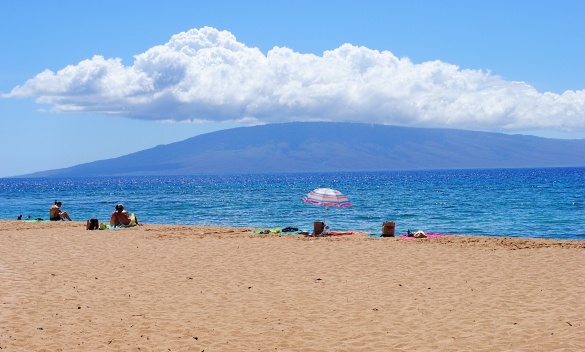 Kaanapali Beach with Molokai in the distance