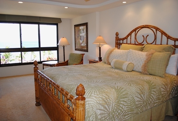 Bedroom with a view at Kaanapali Alii