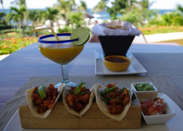 Tacos and mango margarita at Four Seasons Punta Mita