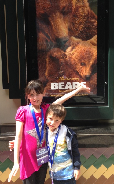 My cubs at the Disney Bears movie preview