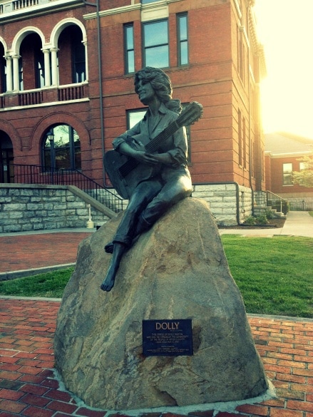 Downtown Sevierville statue of hometown resident Dolly Parton