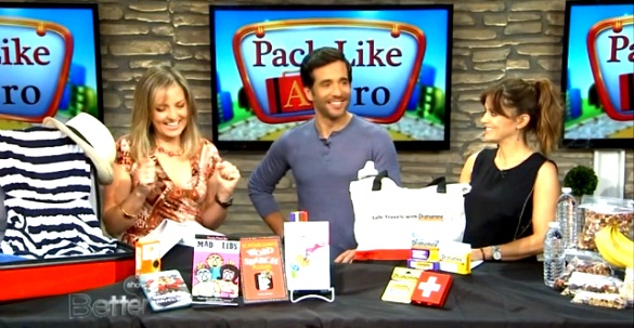 The Travel Mama Colleen Lanin giving travel tips on the Better TV Show with hosts JD Roberto and Rebecca Budig