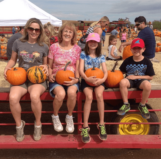 Collecting pumpkins with Grandma Ellen at Old MacDonald's Ranch (Photo credit: Colleen Lanin)