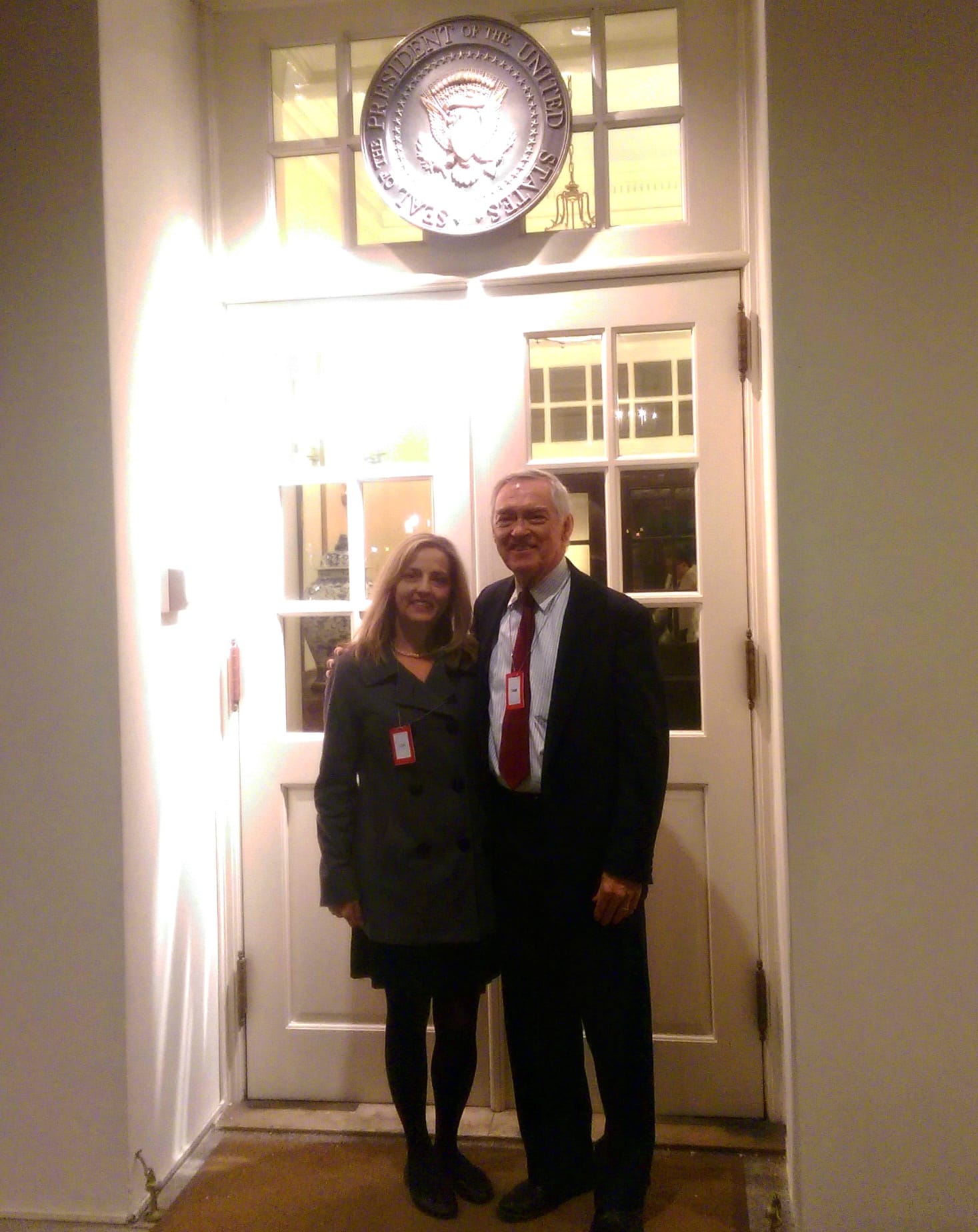 Feeling very official standing under a Presidential seal outside the West Wing