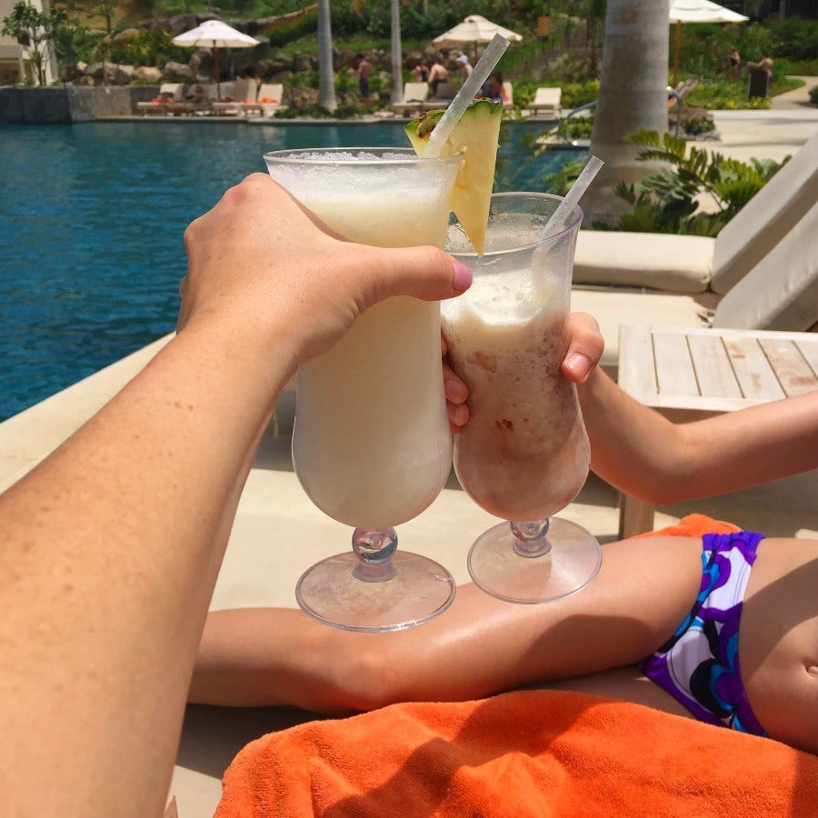 Toasting la pura vida at Dreams Las Mareas in Guanacaste, Costa Rica