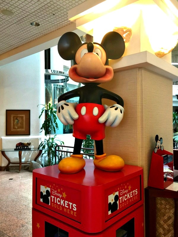 Purchase shuttle tickets and Disneyland passes in the Embassy Suites Anaheim South lobby 