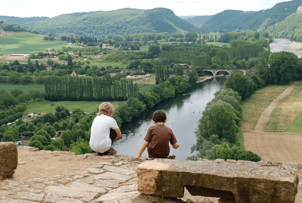 The Dordogne River in France with children