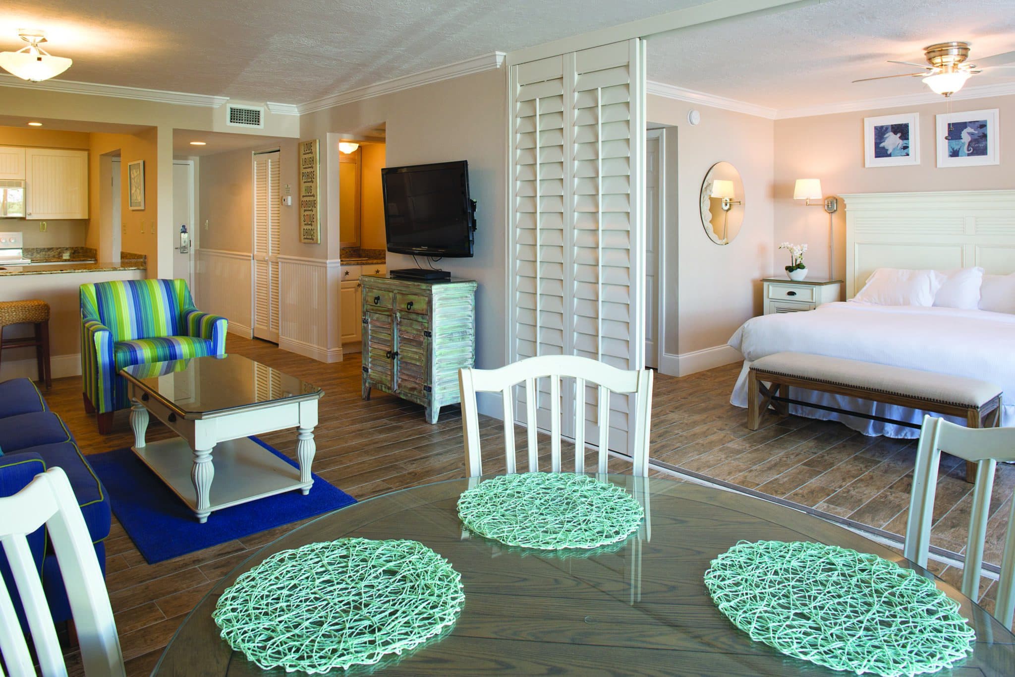 Escape the rain in a spacious suite at Sundial Beach Resort & Spa 