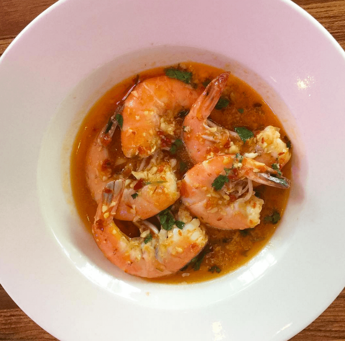 Finger-licking delicious Yucatan Shrimp with butter, Columbian chilies, fresh cilantro and key lime at Doc Ford's Rum Bar & Grille ~ Fun Things to Do on Captiva Island and Sanibel Island When it Rains