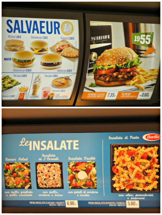 Snapshots of a McDonald's Menu in Italy ~ 5 Reasons to Visit McDonald's Around the World with Kids