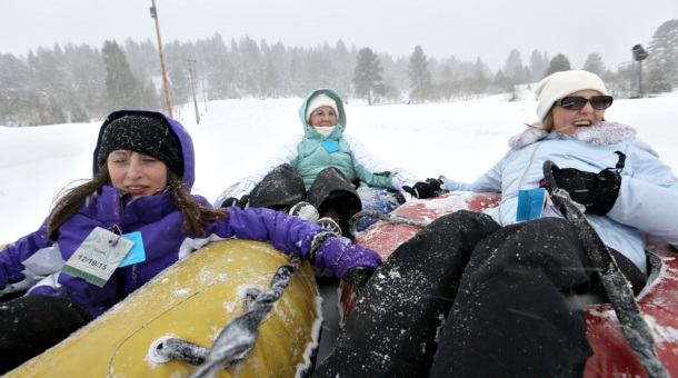 Snow tubing at Gorgoza Park in Park City, Utah