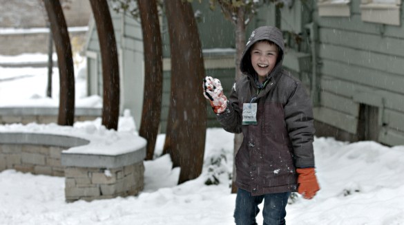 Snow ball fun in downtown Park City