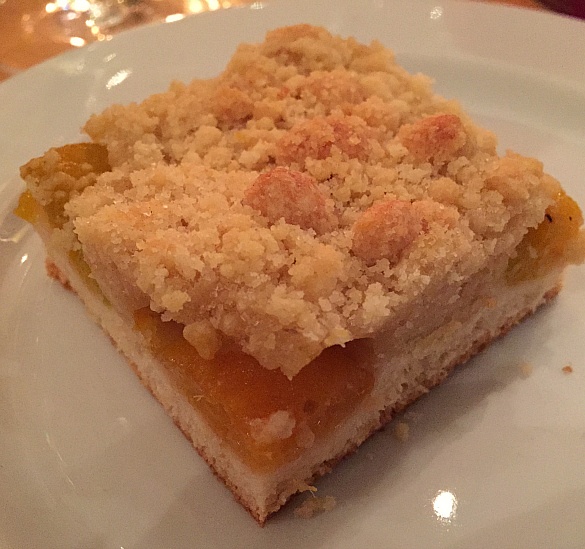 Apricot cake at Rudesheimer Schloss in Rudesheim am Rhein, Germany