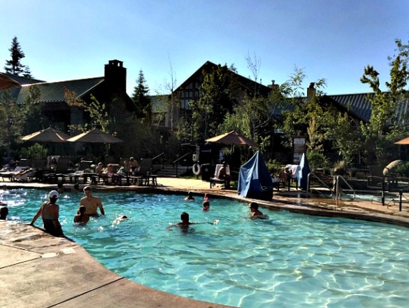 A refreshing dip at Tenaya Lodge after a hot summer day visiting Yosemite National Park