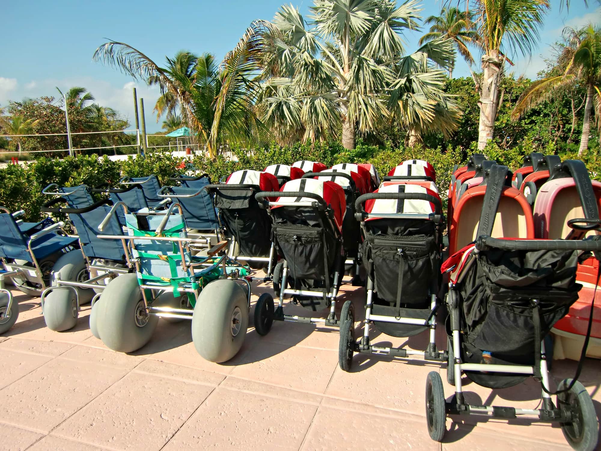 Borrow a stroller or wagon on Castaway Cay