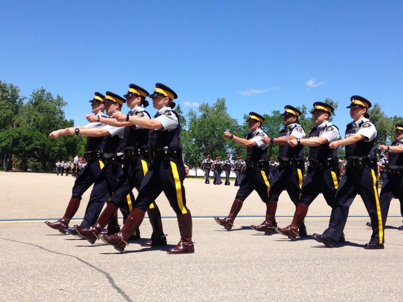 police marching