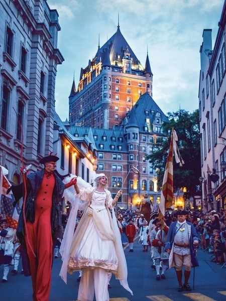 Parade in front of the Château in Old Québec ~ 5 Destinations that Feel Like Europe in North America