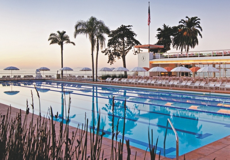 The view from the Four Seasons Biltmore hotel pool 