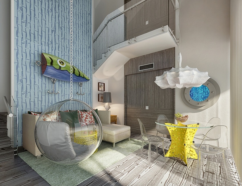 The Pineapple at Nickelodeon Hotels & Resorts Punta Cana features Bikini Bottom-inspired decor and luxe amenities ~ 5 Hotels Suites for Kids that Feel Like Stepping into a Movie