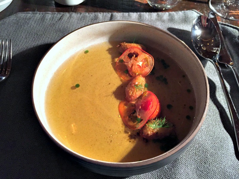 Tomato Consommé that takes three days to make. Even the kids will love it. (Photo credit: Claudia Laroye)