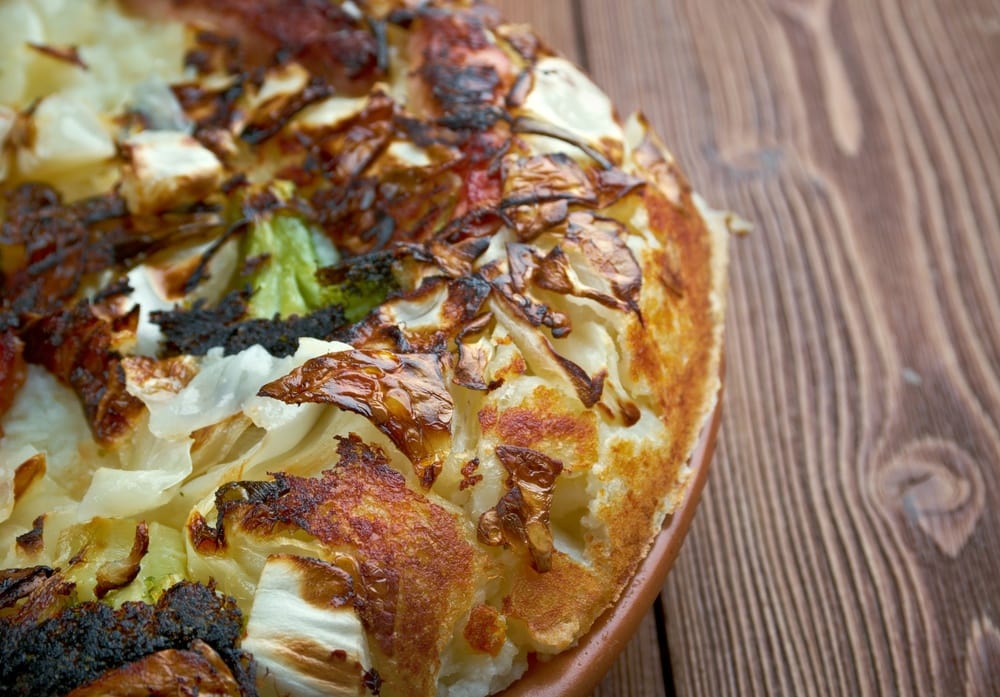 Bubble and Squeak is a British dish made with potatoes, cabbage and other leftover vegetables 