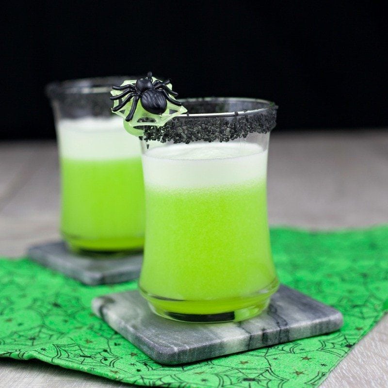 Midori Gin Fizz Recipe ~ Halloween Cocktail Recipes for the Spookiest Time of the Year