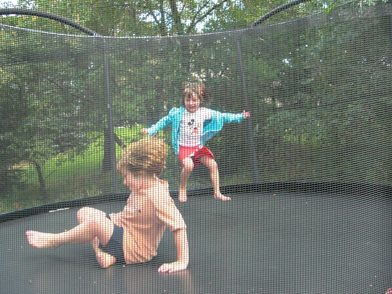 Trampoline at a home exchange house 