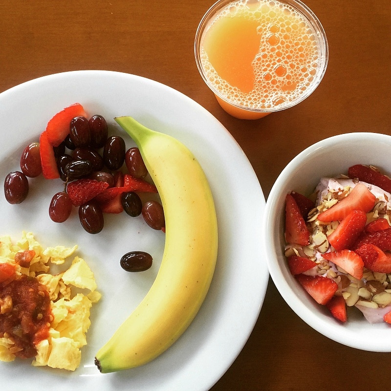 A beautiful breakfast from the buffet at Residence Inn Maui 