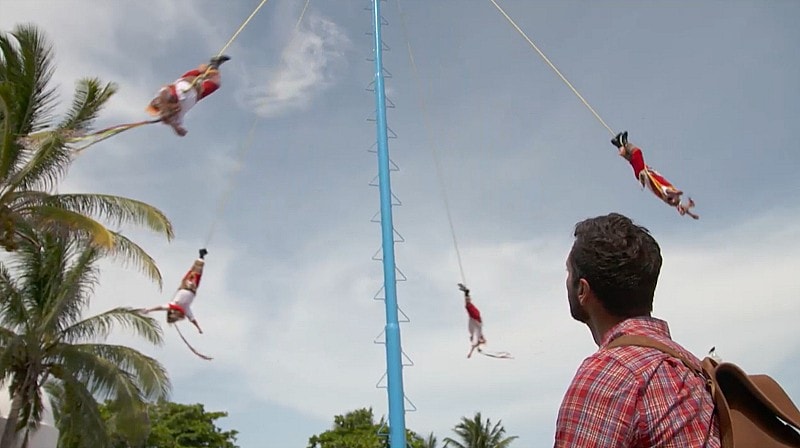 Danza de los Voladores in the Yucatan (Screenshot from The Voyager with Josh Garcia)