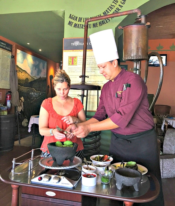 Enjoy a cooking class making guacamole with the Executive Chef at Los Deseos at Marina Fiesta Resort