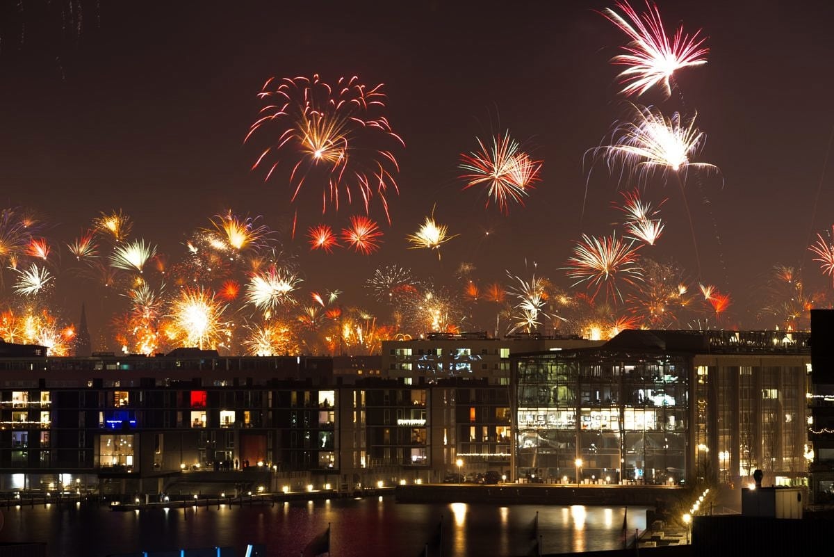 Fireworks in Copenhagen Denmark ~ Fun New Year's Eve Traditions from Europe