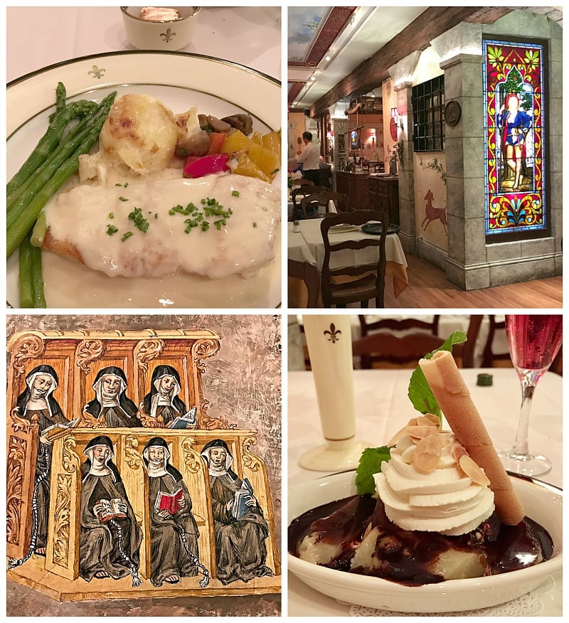 Jean d'Arc Restaurant features traditional French flavors and art depicting Joan of Arc