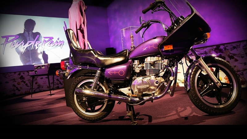 Prince's motorcycle in the Purple Rain Room ~ What It's Like to Tour Paisley Park Where Prince Lived and Worked