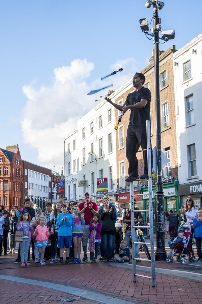 Juggler performing on Grafton Street in Dublin ~ How to Spend the Perfect Day in Dublin, Ireland