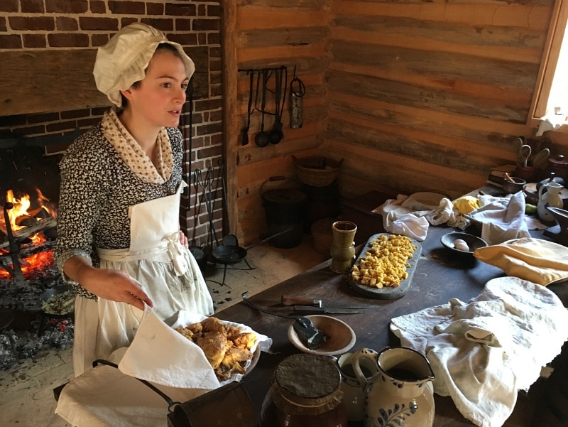 American Revolution Museum at Yorktown farm cooking ~ History is fun