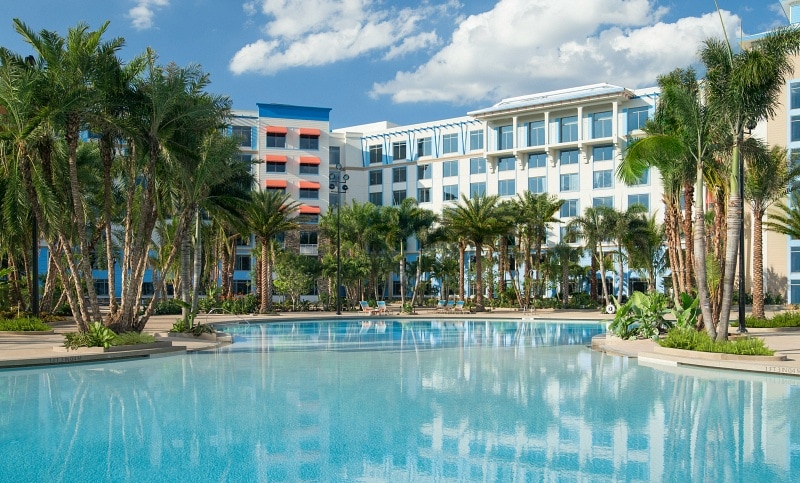 Loews Sapphire Falls Resort is one of five on-site hotel options at Universal Orlando Resort 