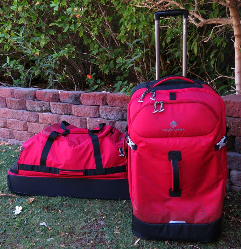 Eagle Creek Expanse Drop Bottom Duffel on left and Flat Bed on right ~ Durable Luggage for Family Travel