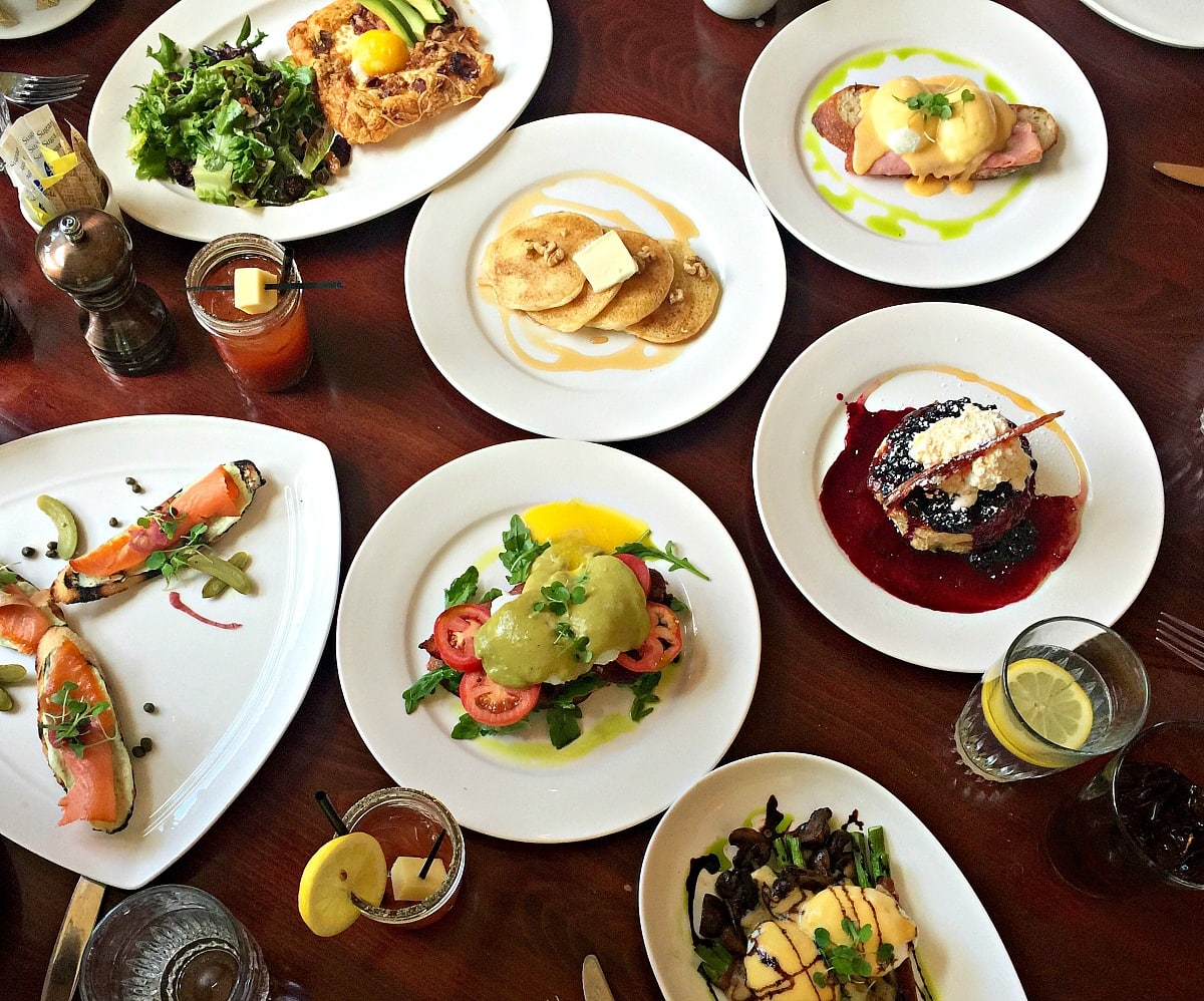 An array of delicious breakfast dishes at Vintage