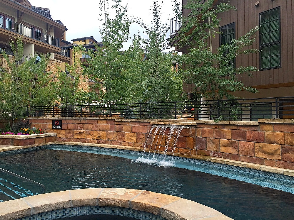 The Sebastian's outdoor pool in Vail in summer