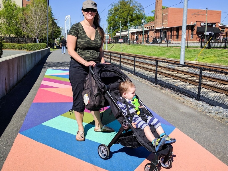 Exploring the Rail Trail in Charlotte with our Baby Jogger City Tour Stroller 