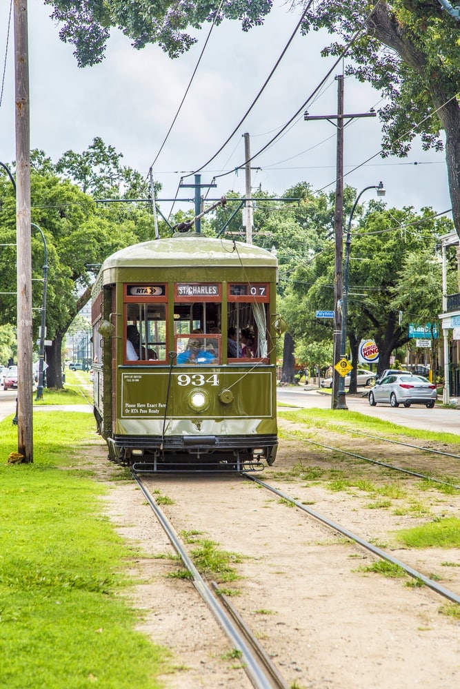 The famous St. Charles Street Car in New Orleans ~ New Orleans on a Budget with Kids