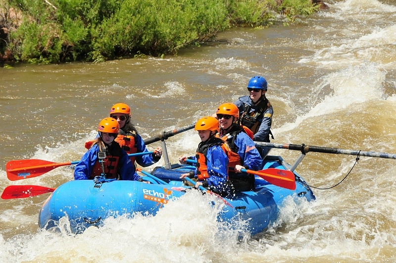 White water rafting in Canon City with kids